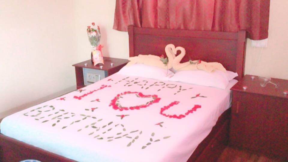 Special occasion room setup, romantic guest house Mauritius
